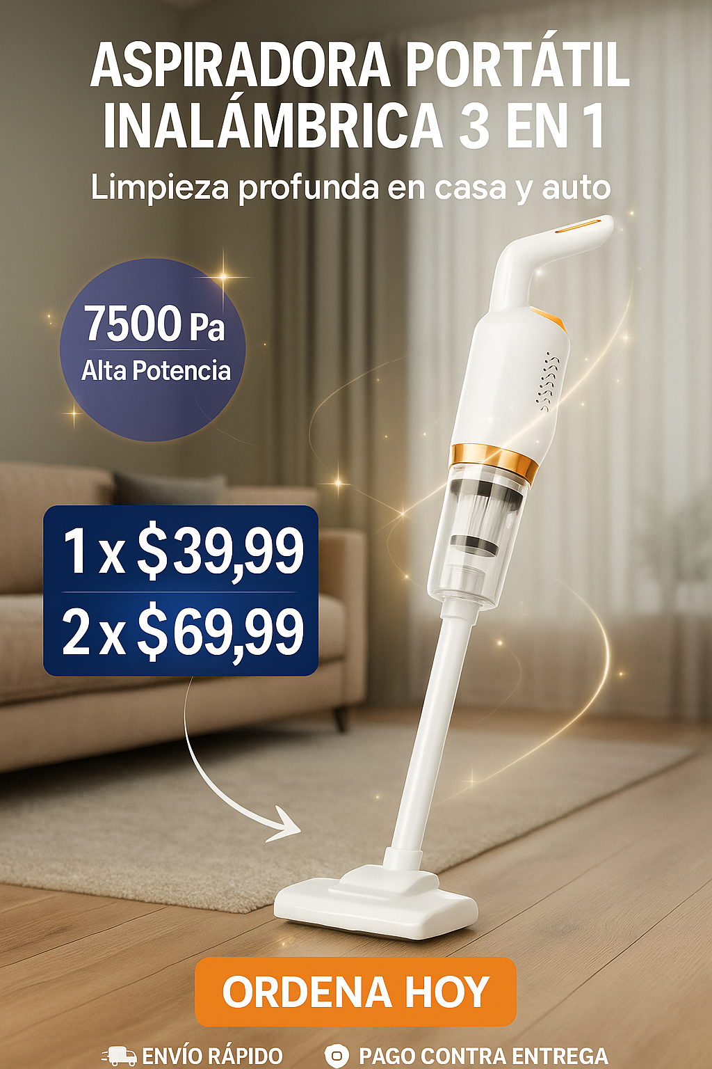 ⭐ AspiraFlex 3 en 1 – Succión Potente e Inalámbrica